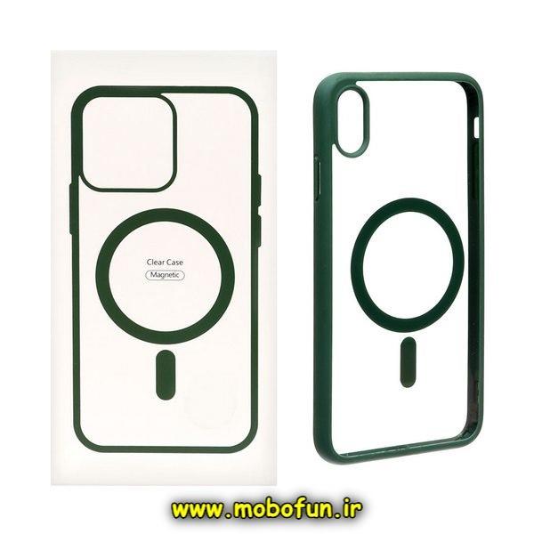 قاب گوشی iPhone X - iPhone XS آیفون اورجینال Clear Case مگ سیف Space Mag safe طرح طلقی شیشه ای شفاف سبز کد 549